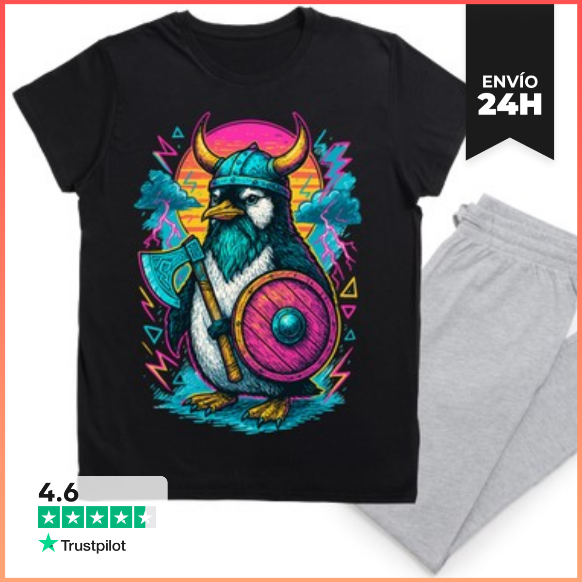 Pijama Pingüino vikingo mitología nórdica retr laTostadora