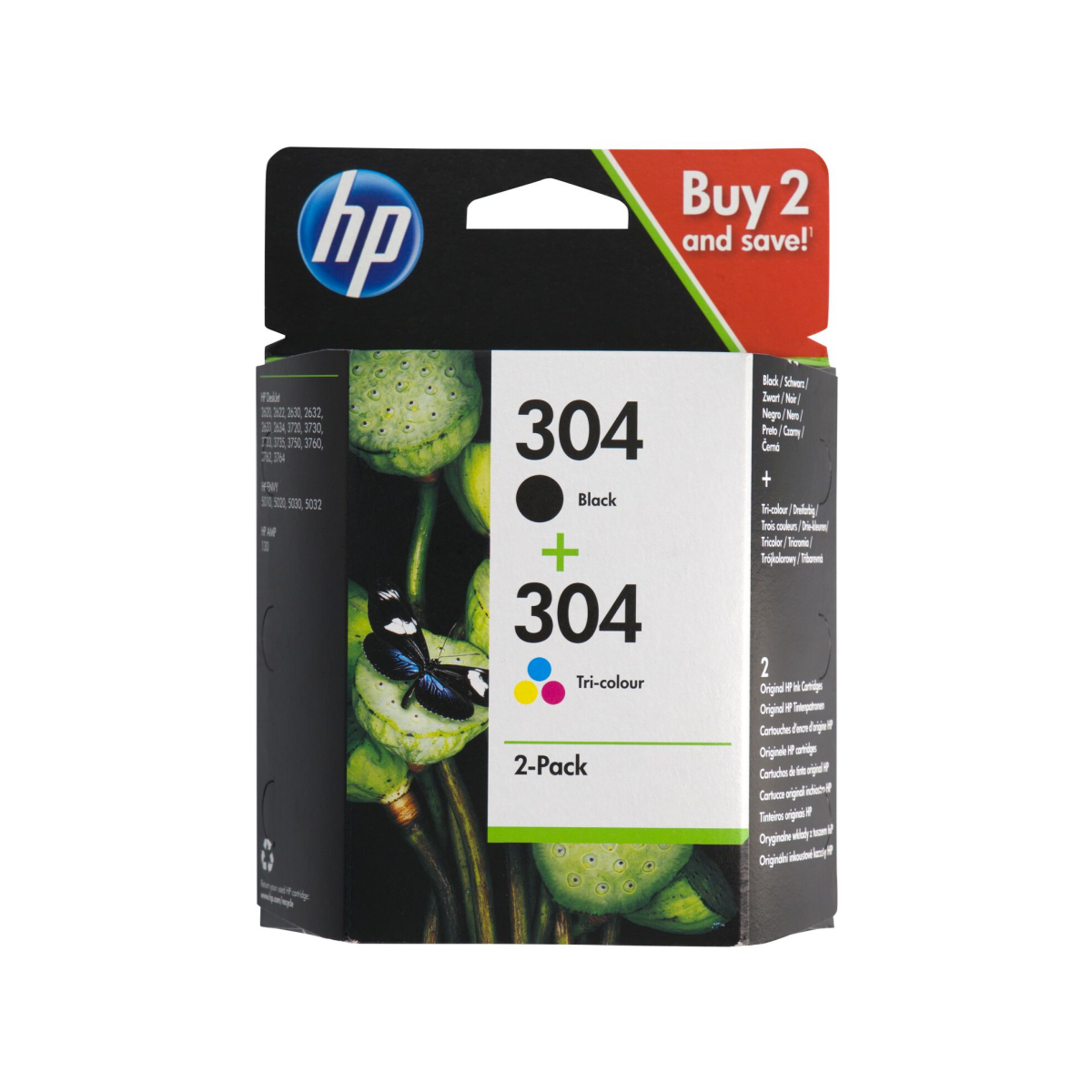 HEMA HEMA Cartridge HP 304 Zwart/kleur - 2 Stuks