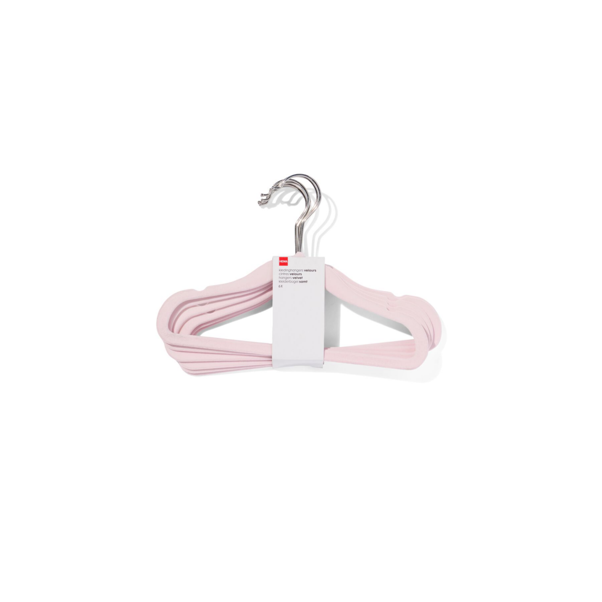 HEMA Kledinghanger klein velours roze - 6 stuks