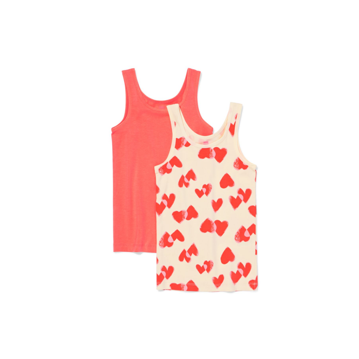 HEMA Kinderhemden hartjes - 2 stuks rood (rood)