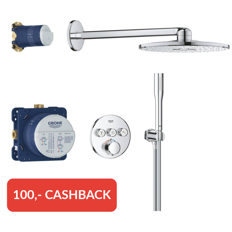 Grohe Precision SmartControl inbouw regendoucheset met 3 straalsoorten rond Ø31cm chroom