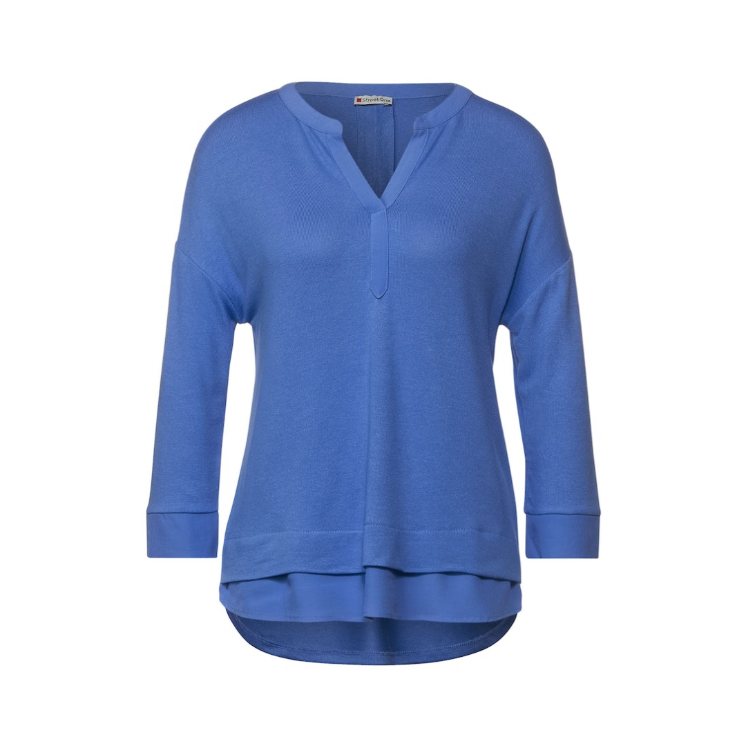 Street One - Damen Langarmshirt - Blau - Größe: 40 - bei Tara-M
