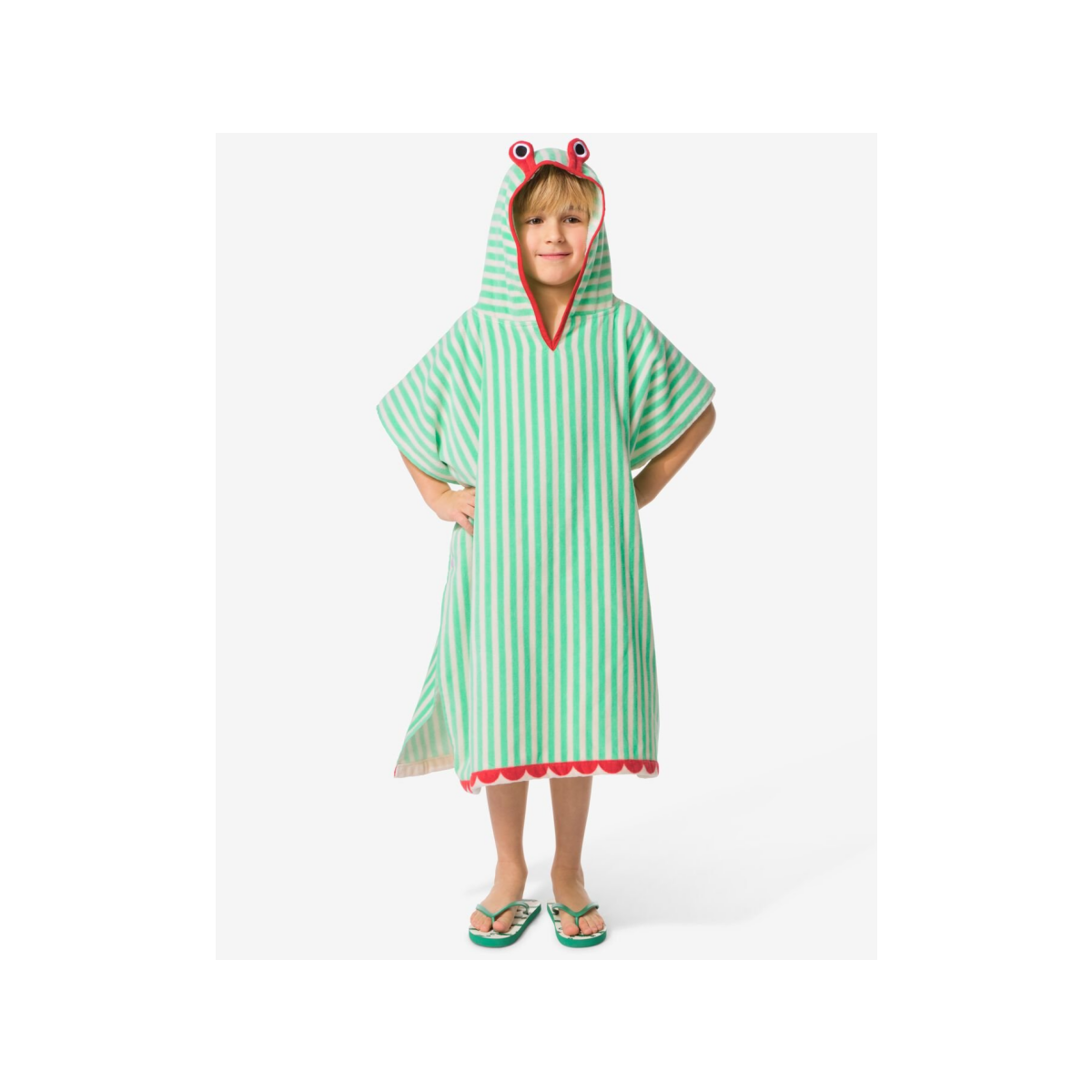 HEMA HEMA Kinderponcho 68x78cm Krab Strepen (multicolor)