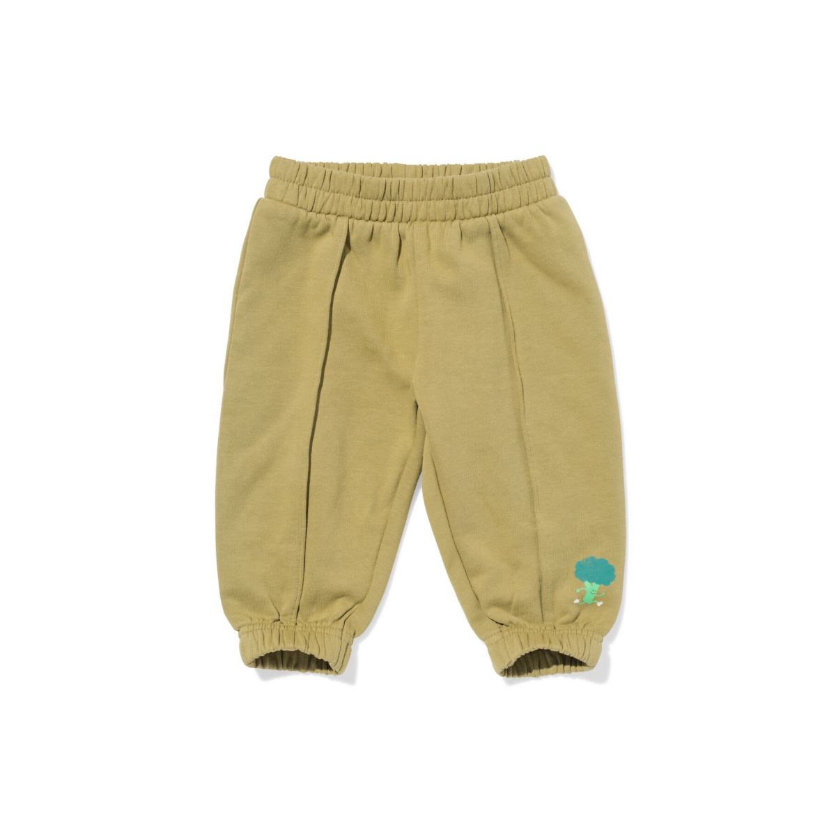 HEMA Babybroek comfy fit sweatstof olijf (olijf)
