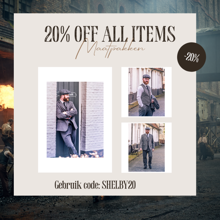 Maatpak Voor Heren | 3-delig Pak | Grijs Twill | Arthur Shelby | Peaky Blinders | Peaky Blinders