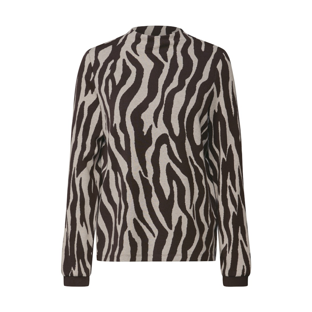 Street One - Damen Sweatshirt - deep roast brown - Größe: 42 - bei Tara-M