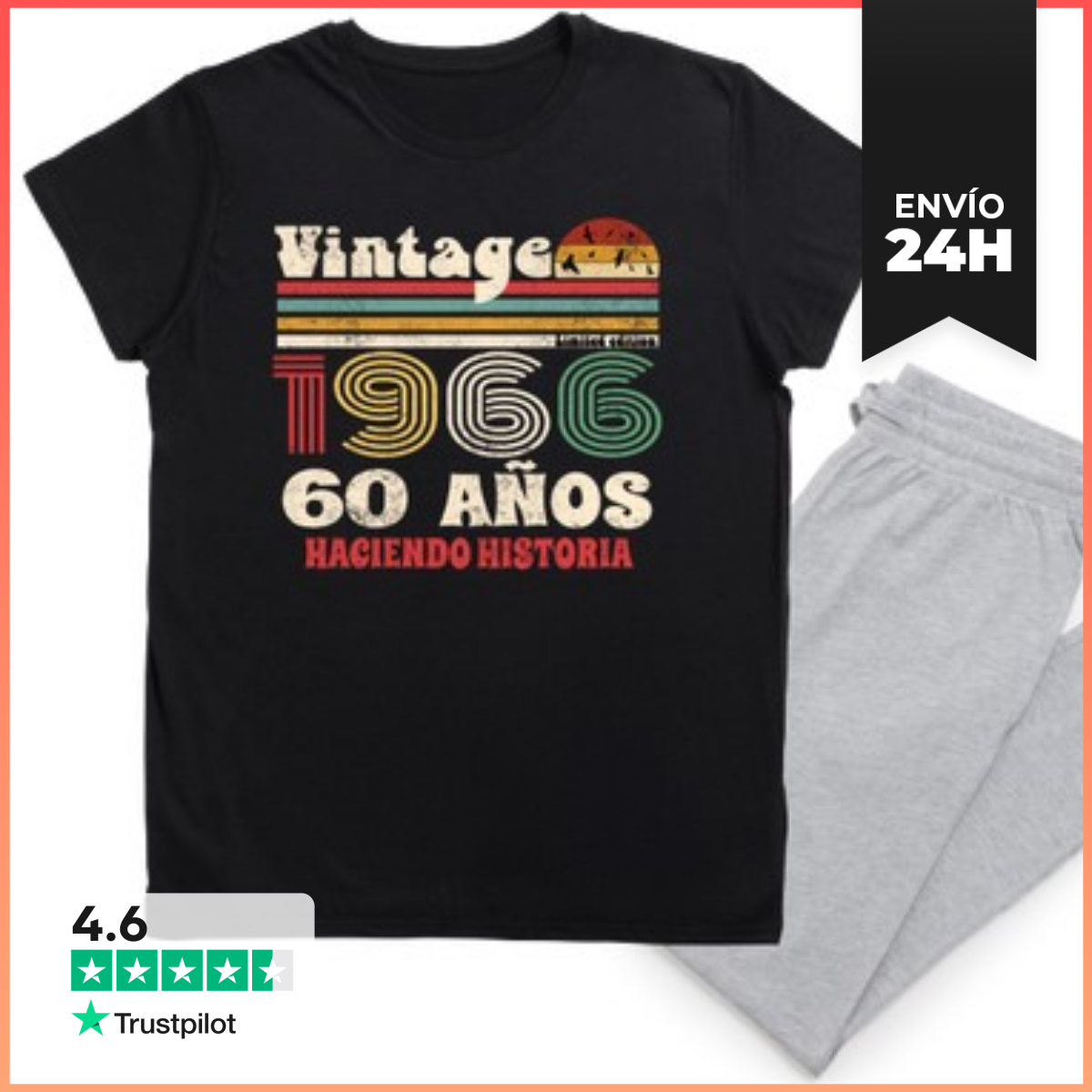 Pijama 60 Años 1966 Cumpleaños Vintage LaTostadora