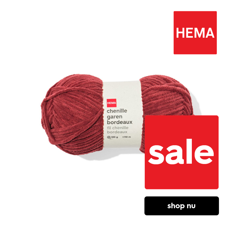 HEMA Chenille garen100g 110m bordeaux