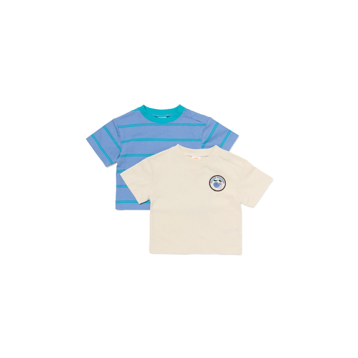 HEMA Baby T-shirts jersey strepen - 2 stuks blauw (blauw)