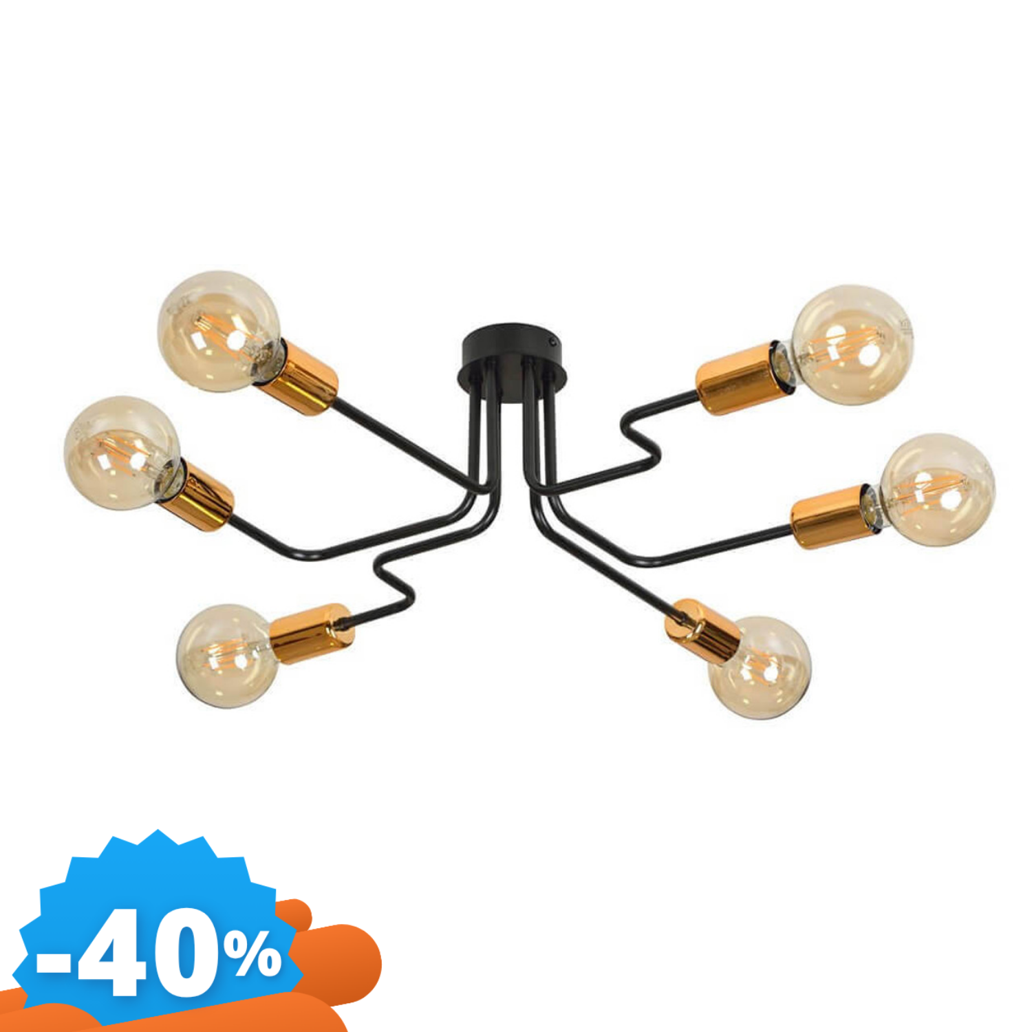Emibig Lighting Nero Lampadario Harmony 6 Black Da Soffitto