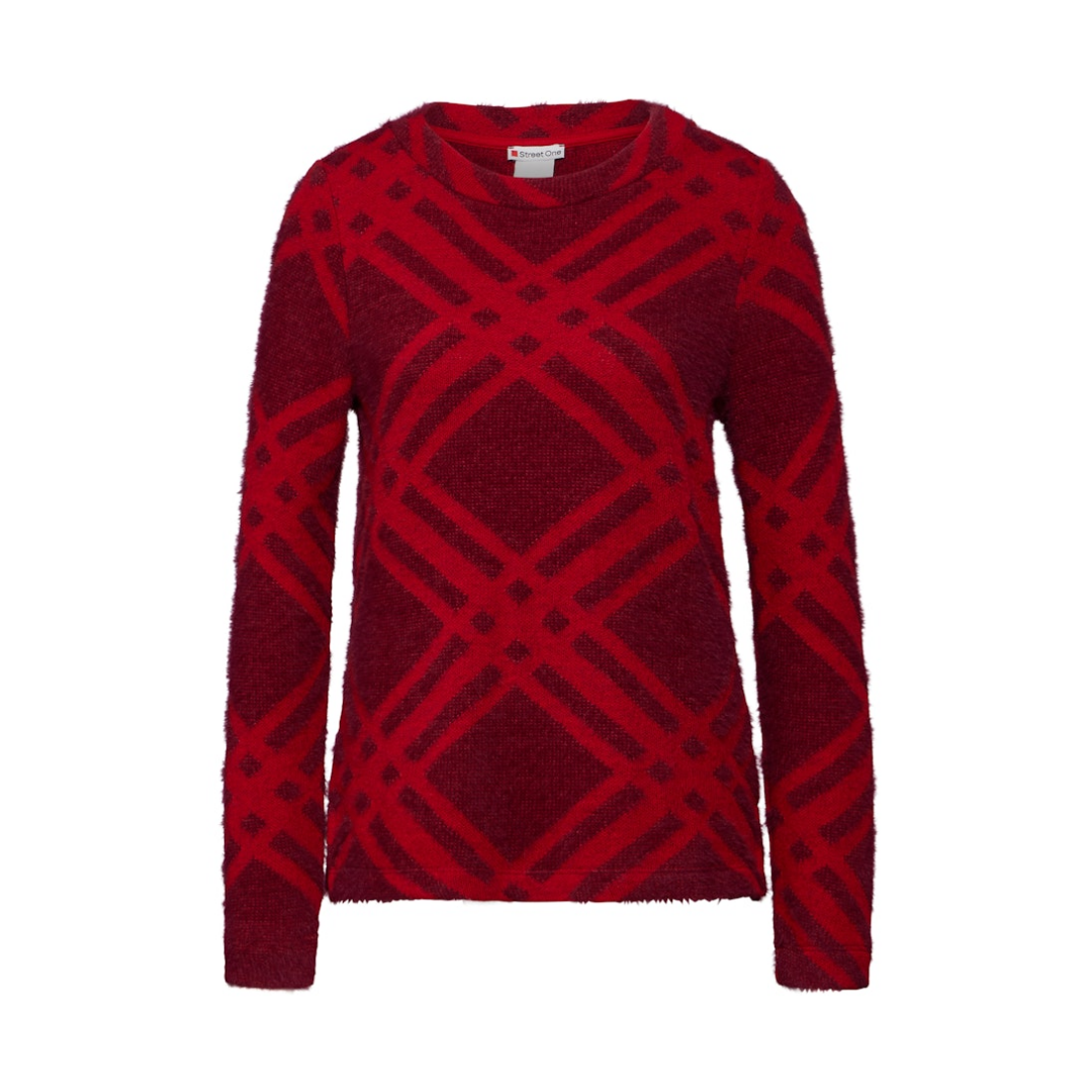 Street One - Damen Langarmshirt - Rot - Größe: 44 - bei Tara-M