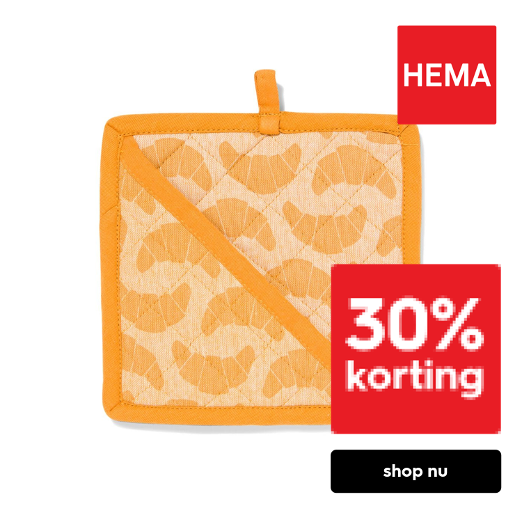 HEMA Pannenlap - 21 x 21 - katoen - okergeel croissant (okergeel)
