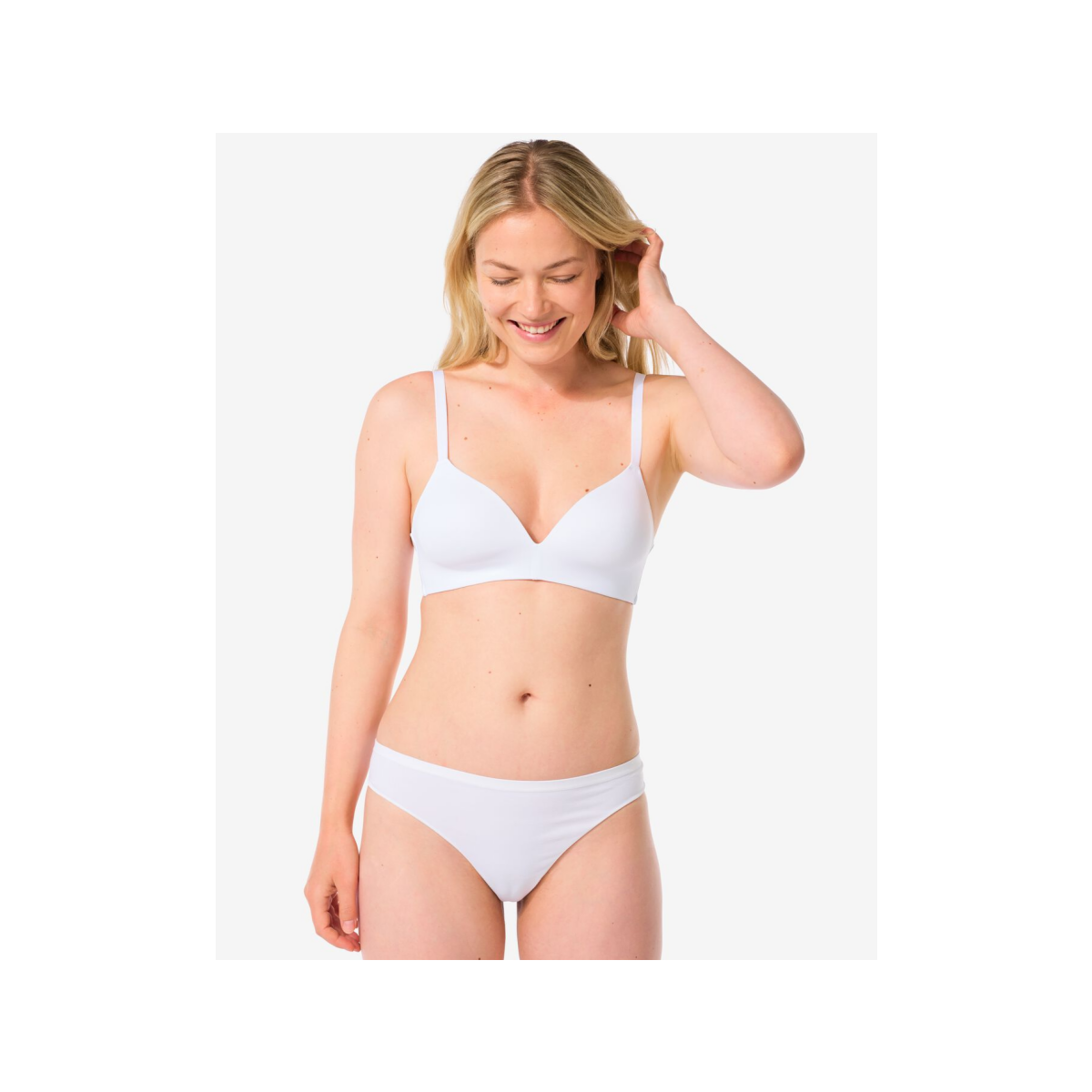 HEMA Damesstring naadloos micro wit (wit)