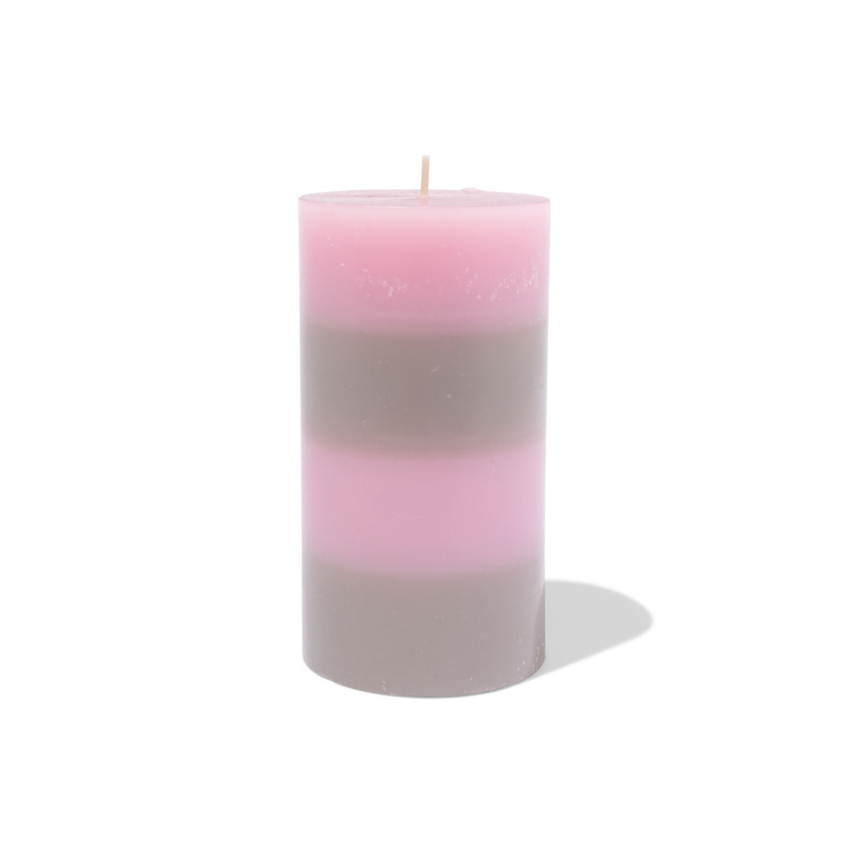 HEMA HEMA Stompkaars ⌀7x13cm Strepen Naturel-roze (lichtroze)