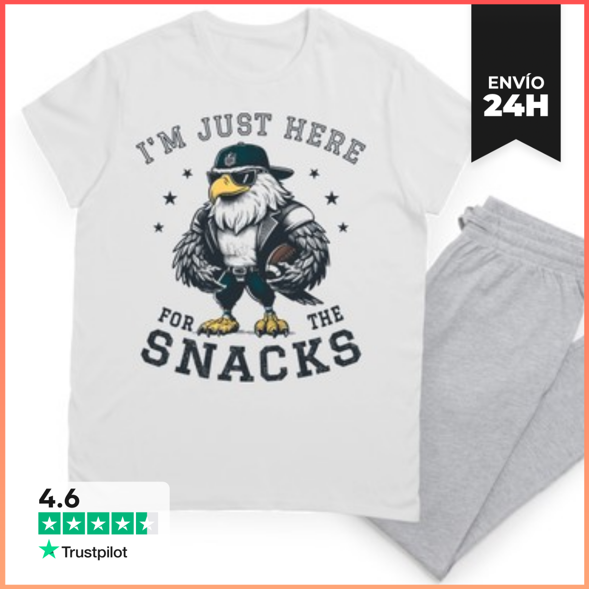 Pijama IM JUST HERE FOR THE SNACKS EAGLE laTostadora
