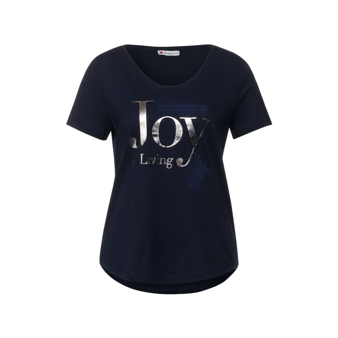 Street One - Damen T-Shirt - Blau - Größe: 38 - bei Tara-M