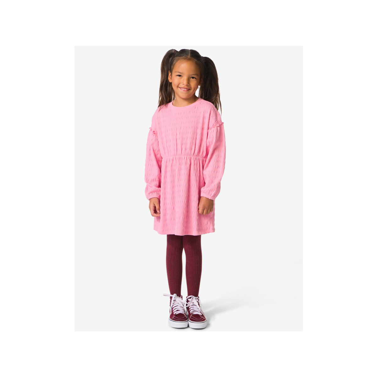 HEMA Kinderjurk a-lijn rib roze (roze)