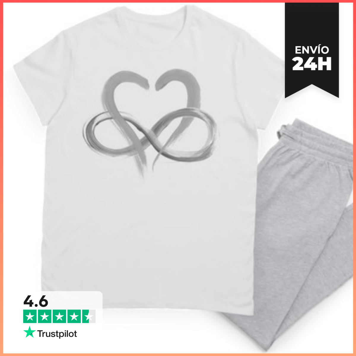 Pijama Amor infinito. Grises laTostadora