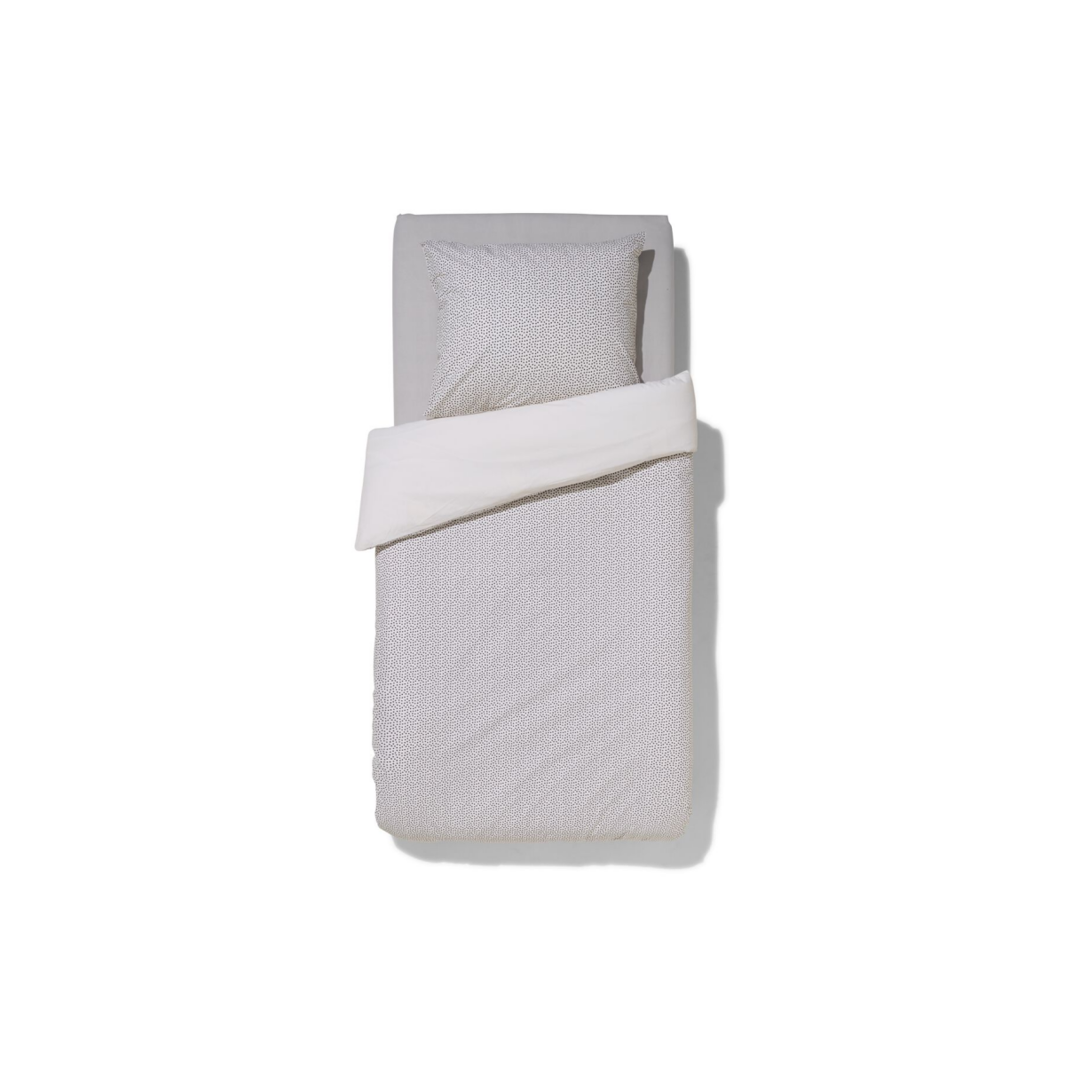 HEMA Dekbedovertrek 140x200/220cm zacht katoen stipjes (wit)