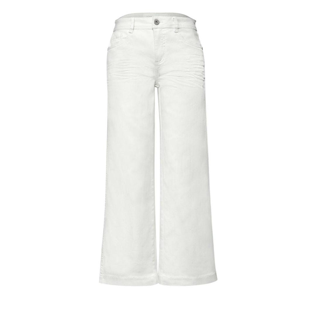 STREET ONE STUDIO Wide Leg Hose Mid Waist Off White