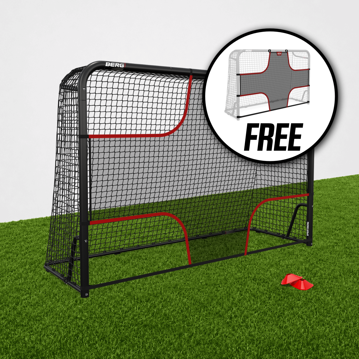 BERG Sportsgoal M (240 x 160cm) - Fodboldmål/Hockey-mål + Target Net