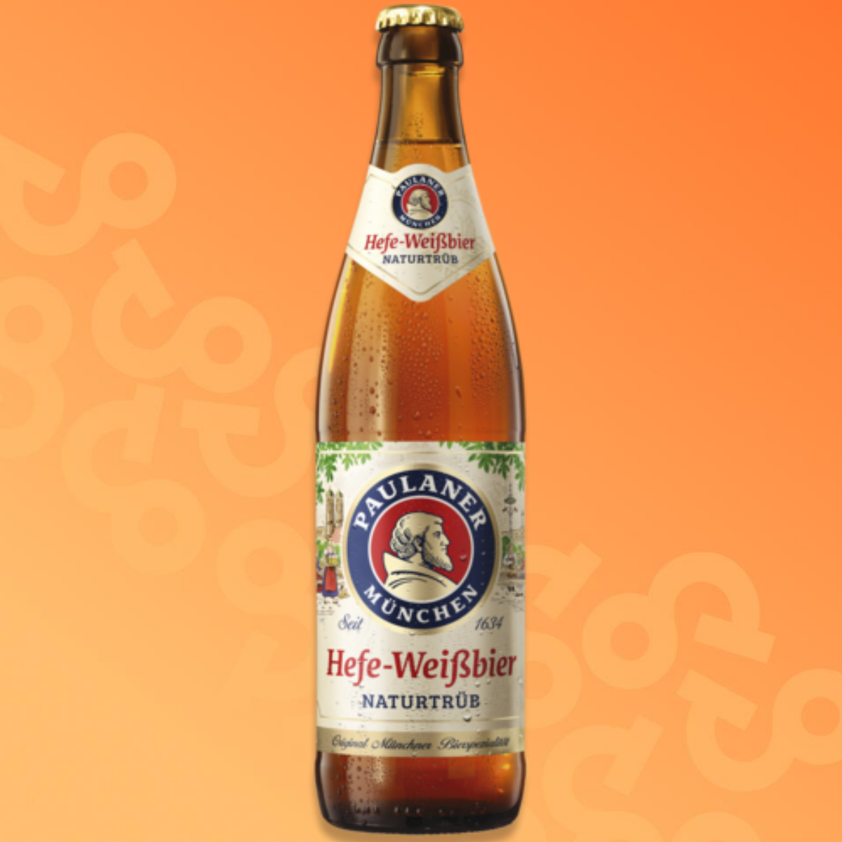 Bottle of Paulaner Hefe-Weissbier 50 cl