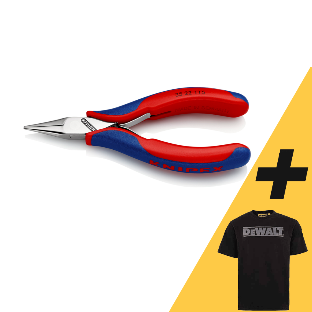 Knipex Elektronica-grijptang | Meer-componentengrepen | Lengte 115 mm | Zelfbedieningskaart/blister - 35 22 115 SB
