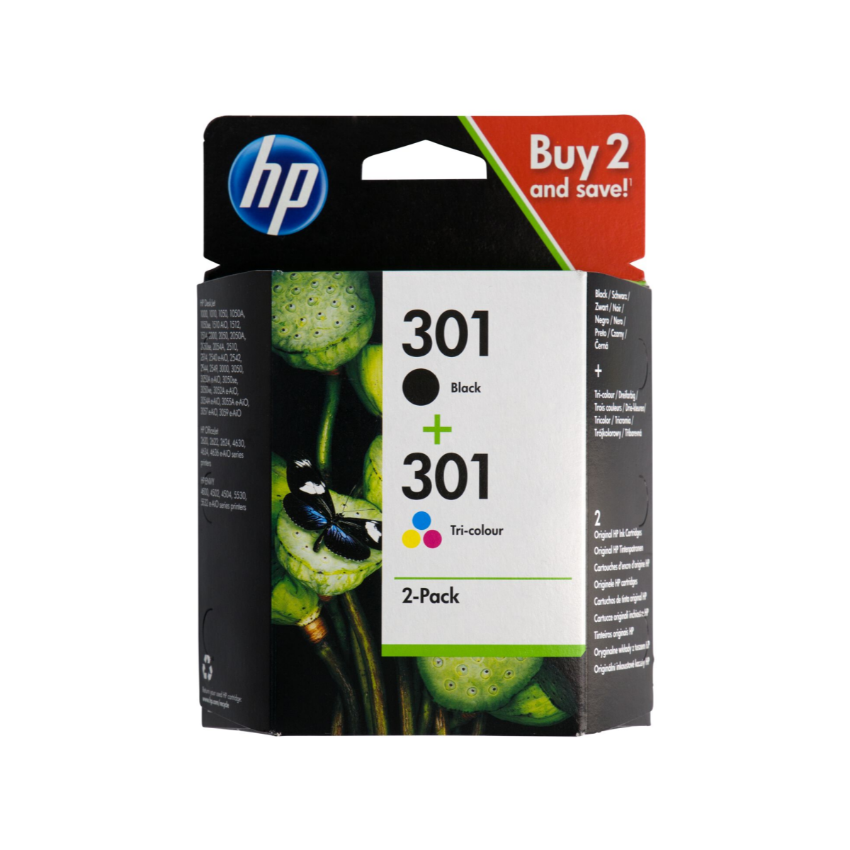 HEMA Cartridge HP 301 zwart/kleur - 2 stuks