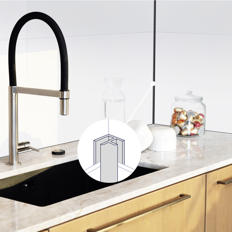 Profile mural alu  angle universel alu pour Senso Wall Gerflor - 260 cm x 2 cm x 0.16 cm