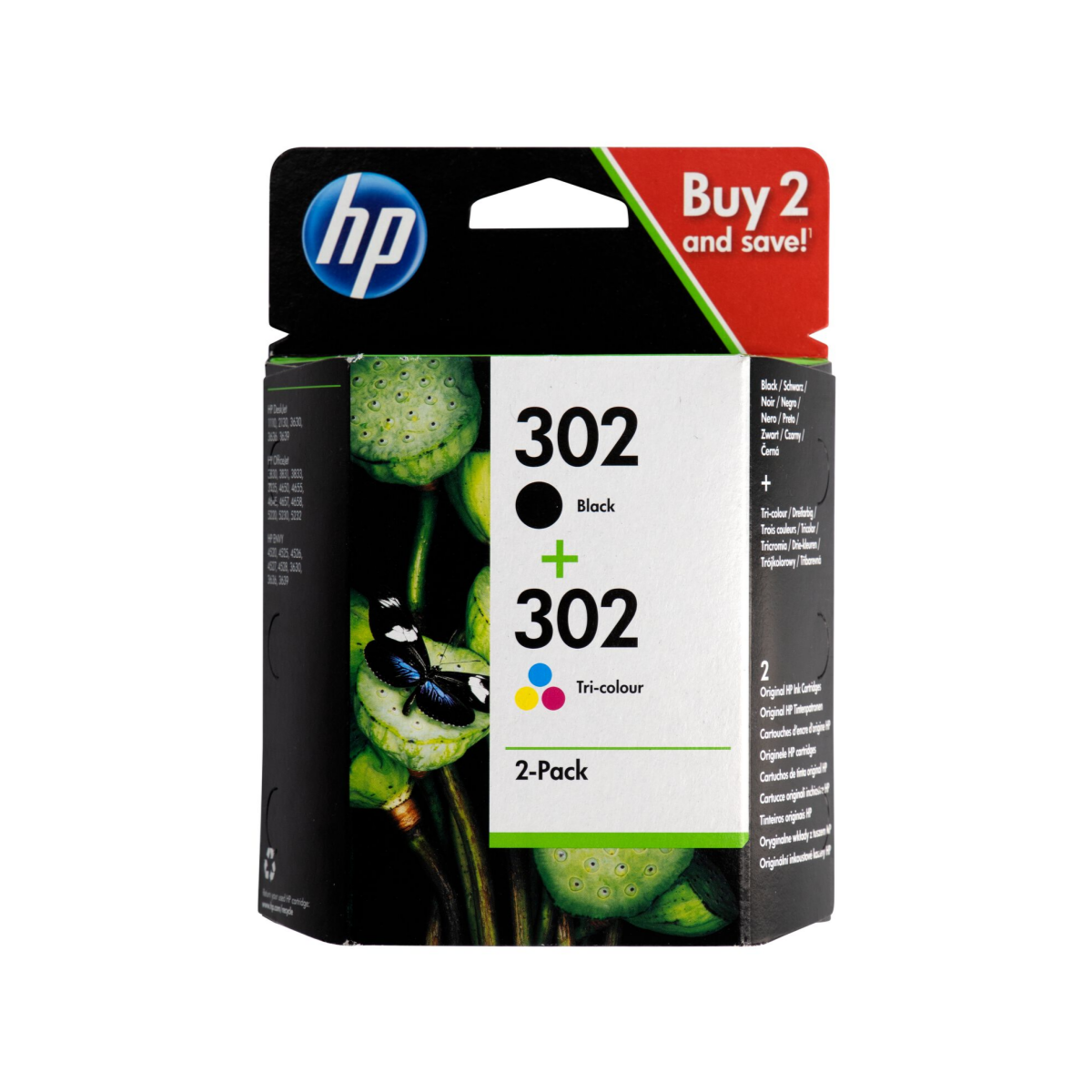 HEMA Cartridge HP 302 zwart/kleur - 2 stuks