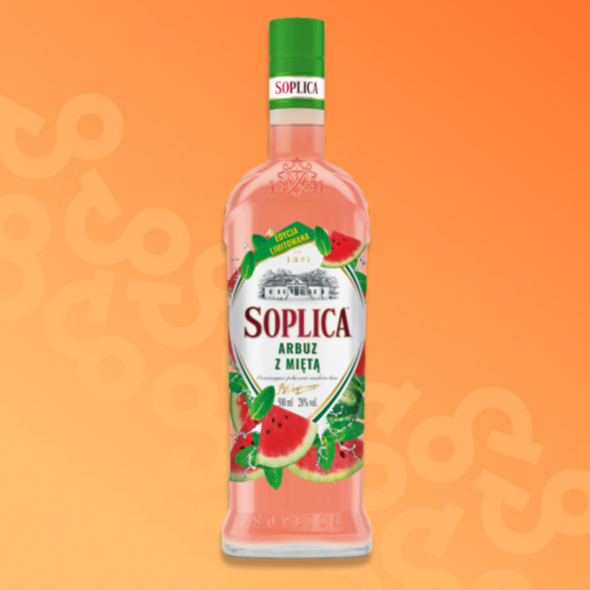 Bottle of Soplica Arbuz z Mieta watermelon mint 50 cl