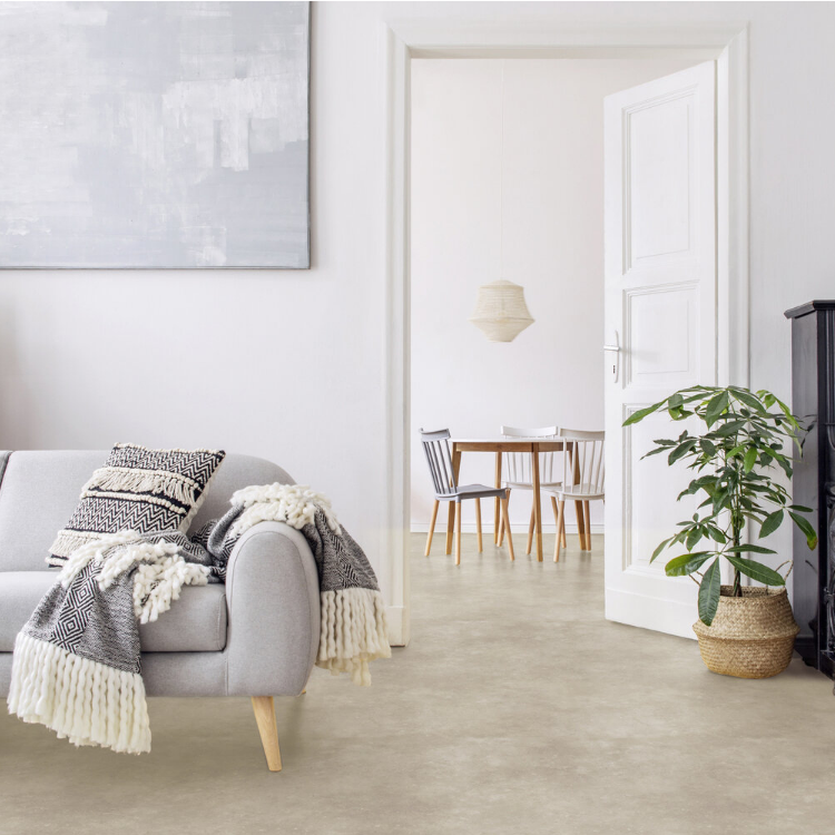 Rouleau 4m de sol PVC effet béton pose libre leone desert Gerflor - 3000 cm x 400 cm x 0.25 cm
