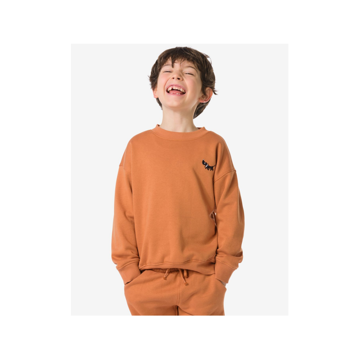 HEMA Takkie kindertrui sweatstof bruin (bruin)