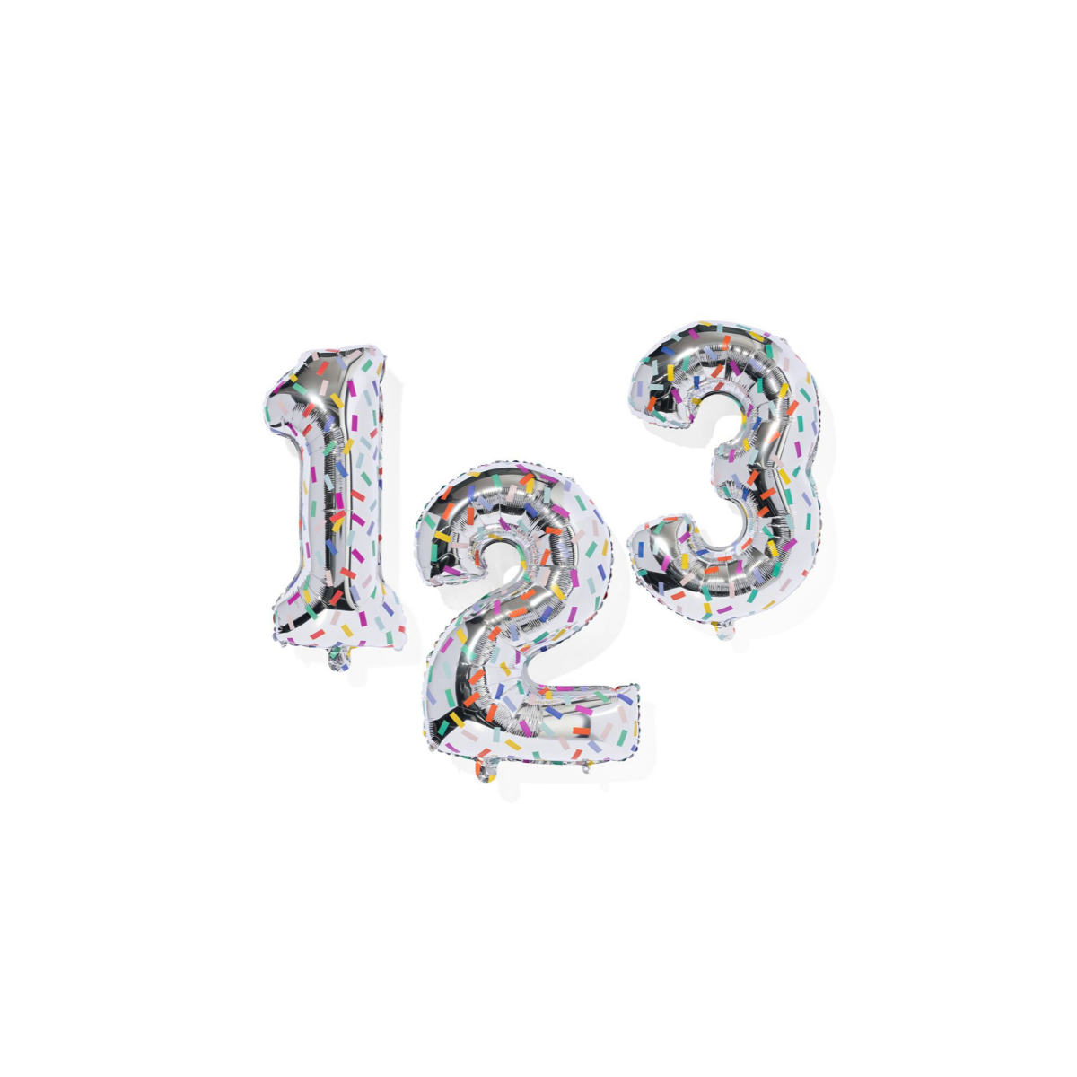 HEMA Folieballon cijfers 0-9 confetti XL zilver (zilver)