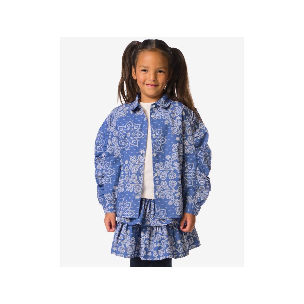 HEMA Kinderblouse middenblauw (middenblauw)