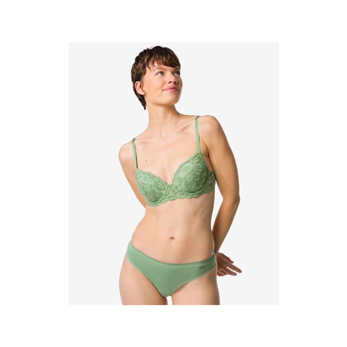 HEMA HEMA Damesstring Second Skin Micro Groen (groen)