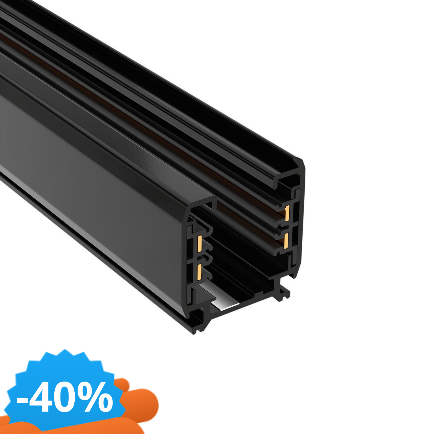 Binario Elettrificato Trifase Nero Variante Lunghezza 1 Metro-image
