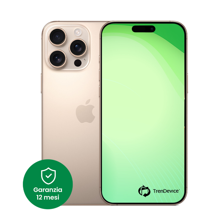 iPhone 16 Pro 128 GB Titanio sabbia Sim Card (include slot sim) A Ricondizionato