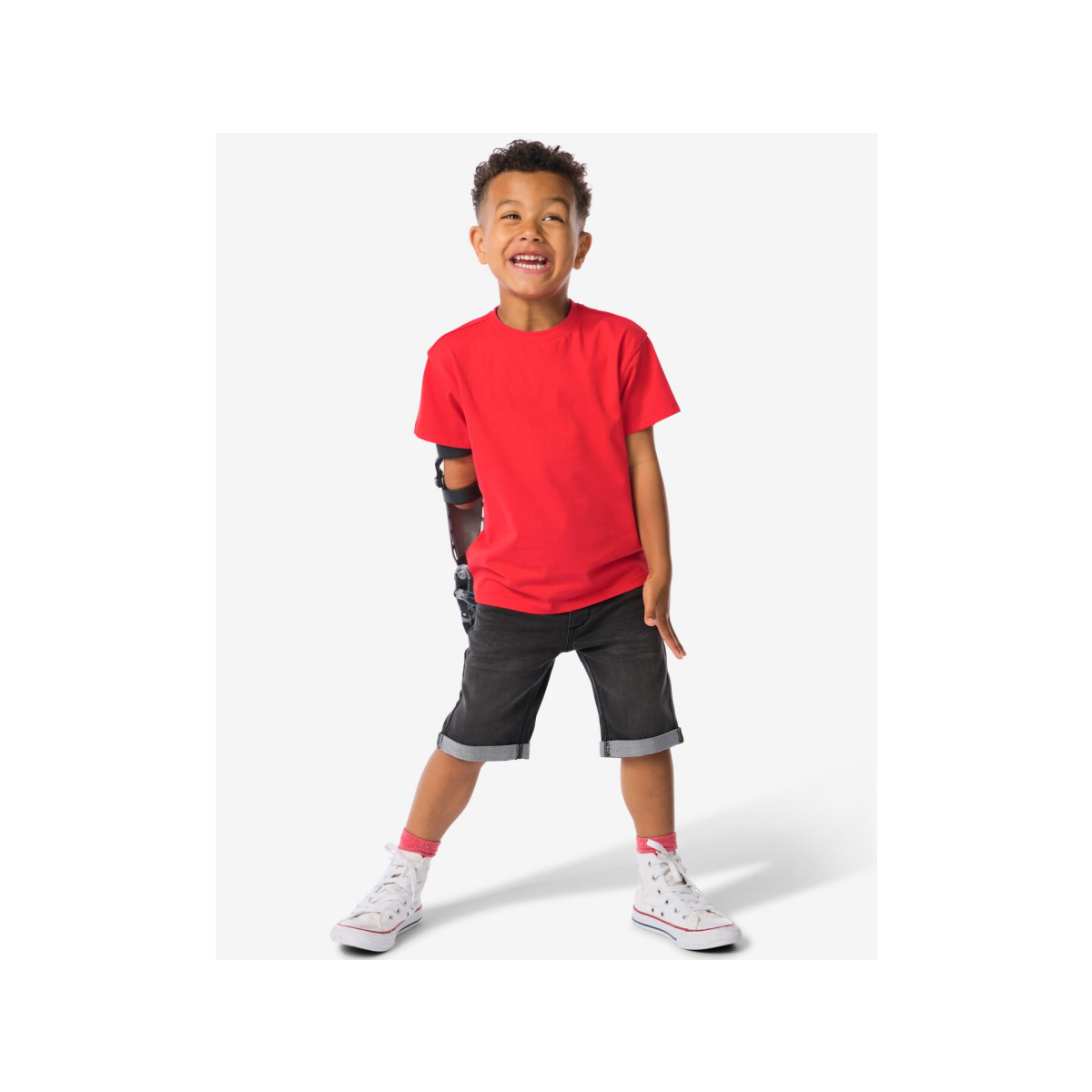 HEMA HEMA Kindershort Jogdenim Zwart (zwart)