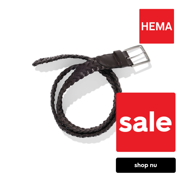 HEMA Heren riem leer gevlochten brons (brons)