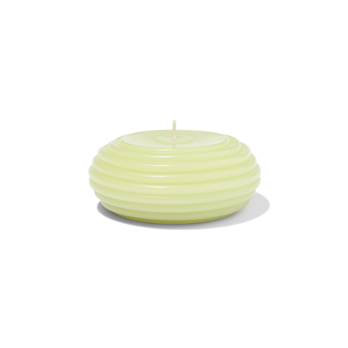 HEMA Vormkaars ⌀10x4.5cm ribbel lichtgroen (lichtgroen)