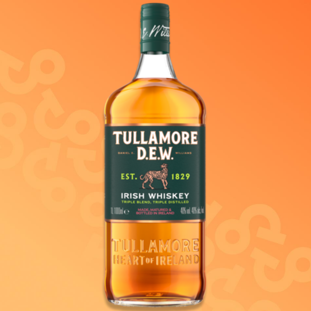 Bottiglia di Tullamore D.E.W. Irish whiskey da 1 litro