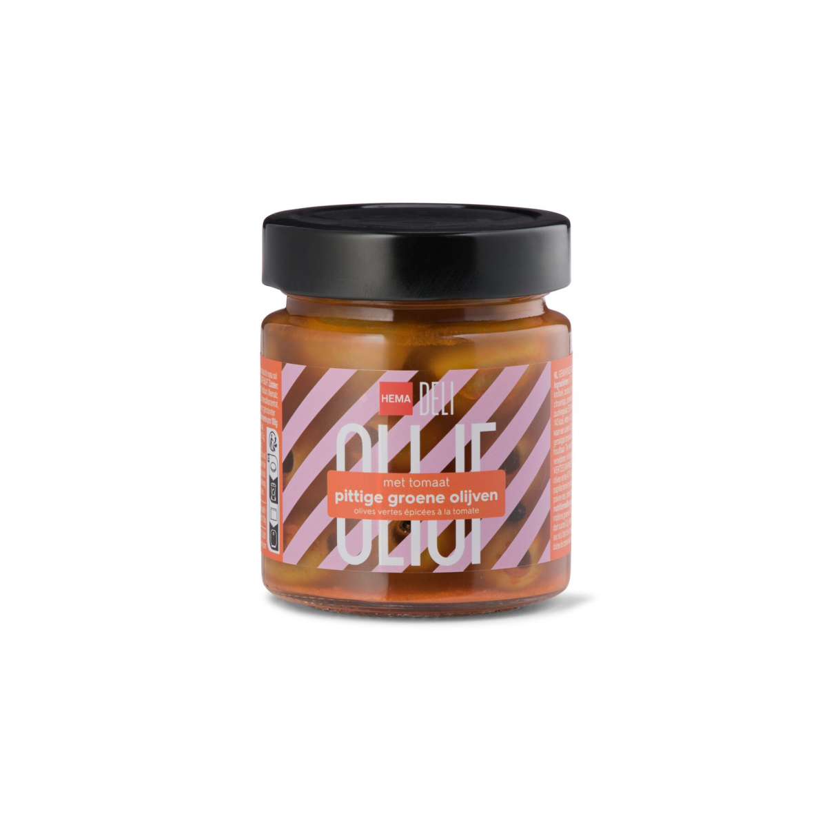 HEMA Pittige groene olijven met tomaat 200g