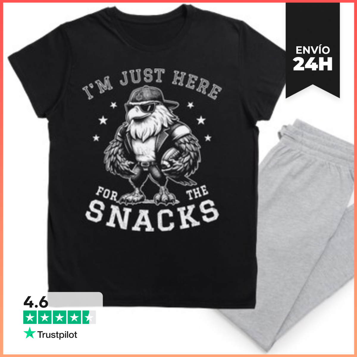 Pijama IM JUST HERE FOR THE SNACKS EAGLE laTostadora