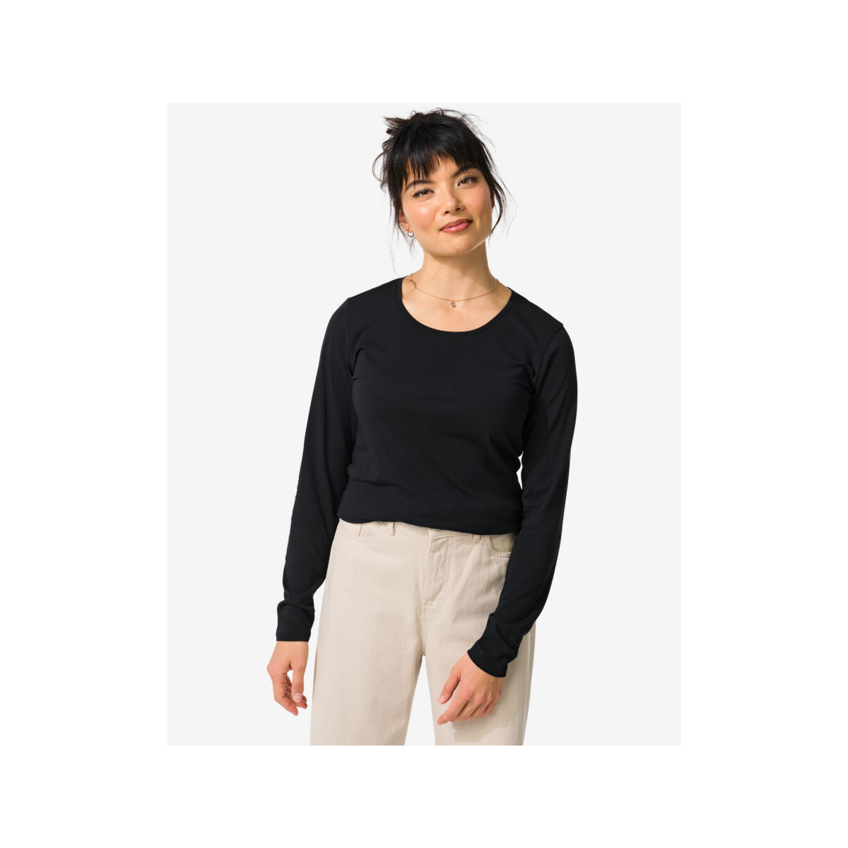 HEMA Dames basic t-shirt zwart (zwart)