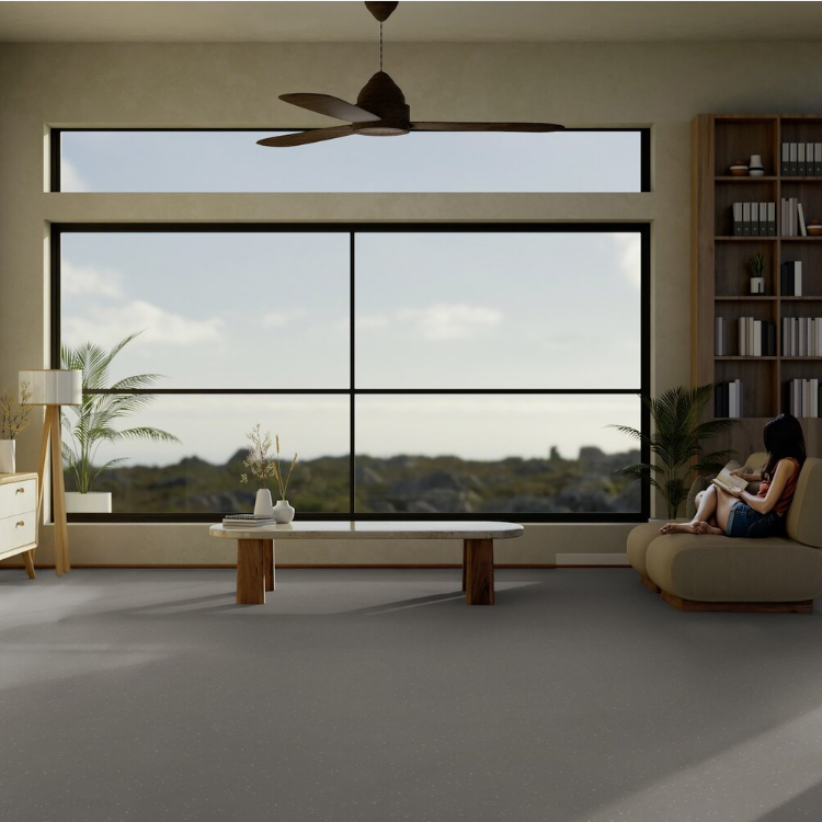 Rouleau 4m de sol PVC effet faux uni pose libre smooth tierra Gerflor - 3000 cm x 400 cm x 0.25 cm