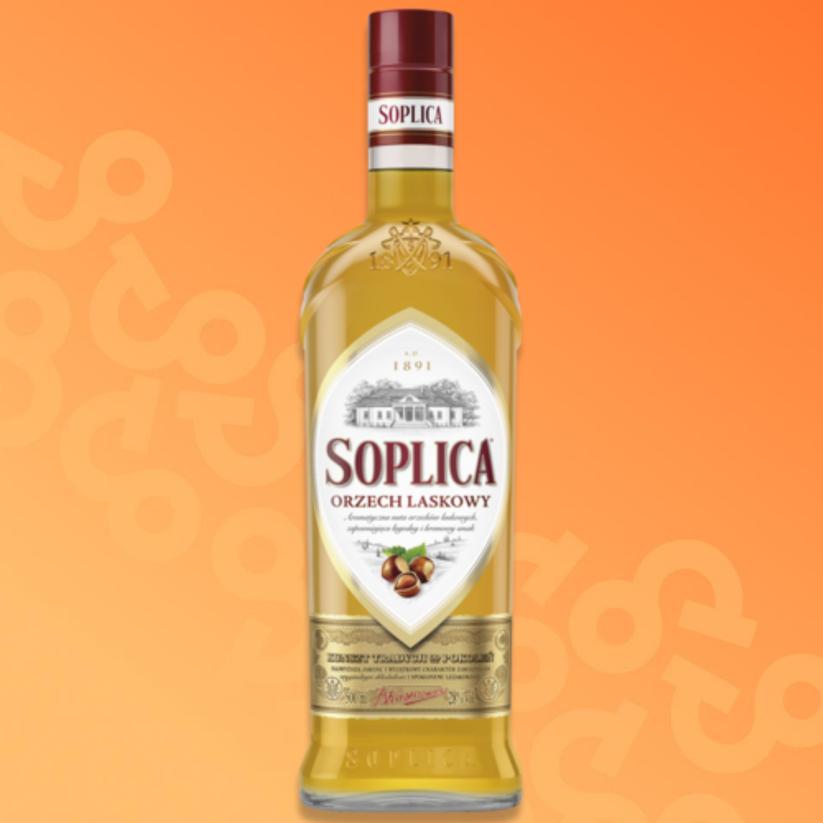 Bottle of Soplica Orzech Laskowy hazelnut 50 cl