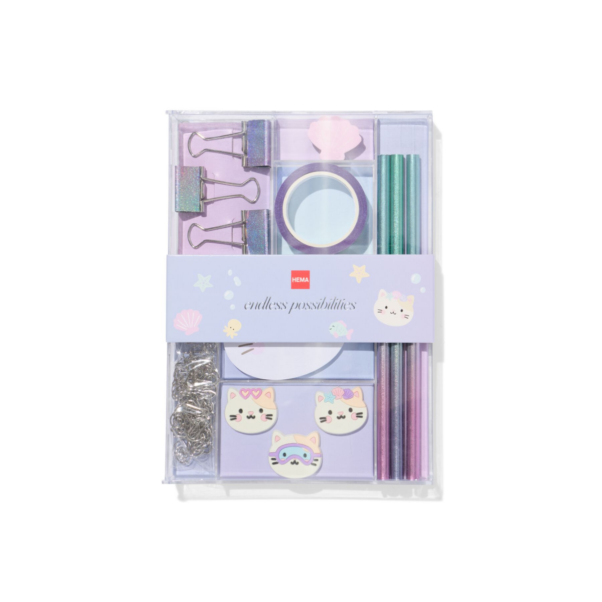 HEMA Bureauset accessoires 20.2x14.3x2.2cm katten