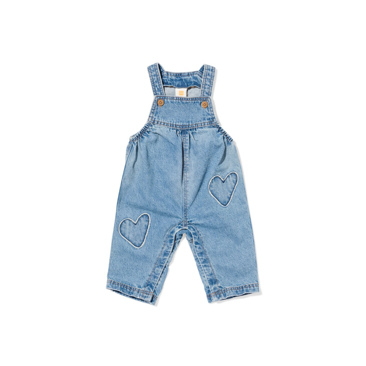 HEMA Babytuinbroek denim hartjes denim (denim)