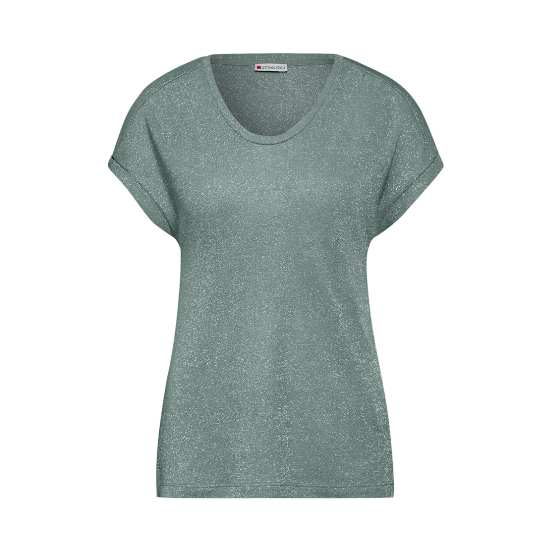 Street One - Damen T-Shirt - Grün - Größe: 38 - bei Tara-M